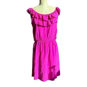 Hot pink Amanda Uprichard ruffle sleeve dress Size L